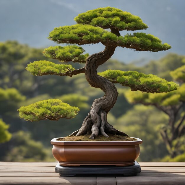 Foto el fondo de los bonsai es muy genial.
