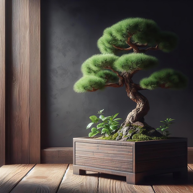 Foto el fondo del bonsai