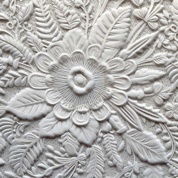 Foto fondo de bordado ornamental floral de punto