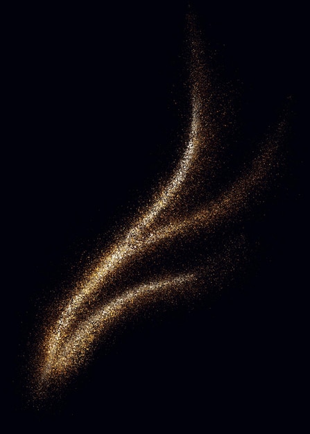 Fondo de borde de feame brillante abstracto de polvo de oro de lujo