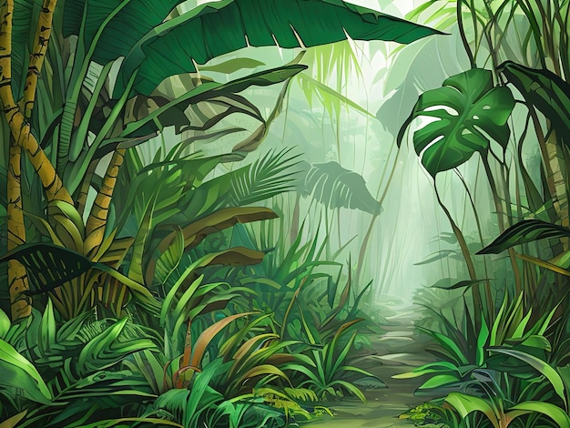 Fondo de borde de flor vegetal de palmera de ilustración botánica tropical exótica fresca