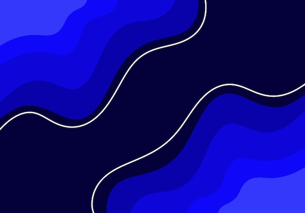fondo del borde con gradiente de forma ondulada azul