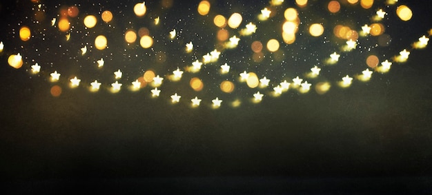 Fondo borroso con bokeh. Tarjeta de felicitación de Navidad y feliz año nuevo.