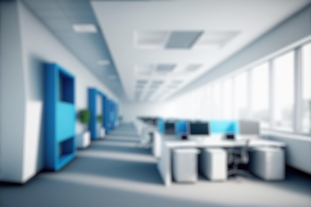 Fondo borroso del diseño interior moderno de la oficina Espacio de trabajo contemporáneo para negocios creativos