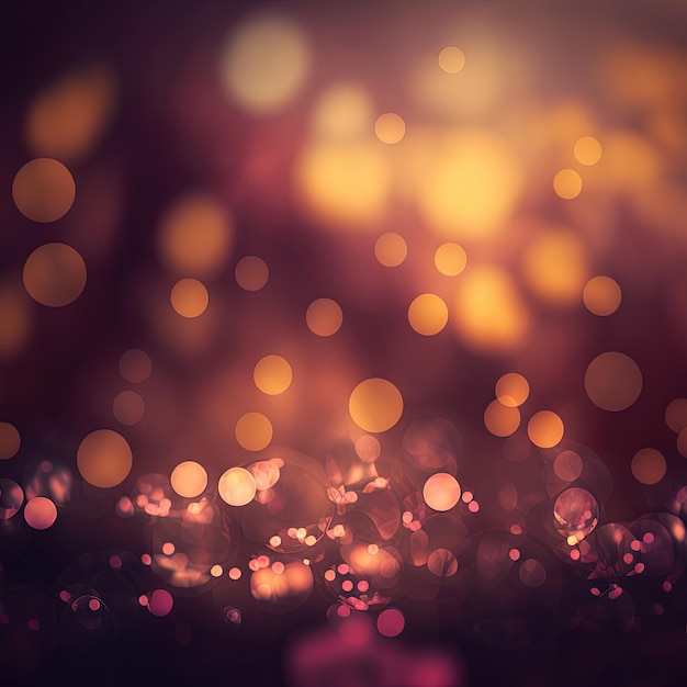 Fondo borroso festivo romántico con efectos de luces bokeh Ai generado