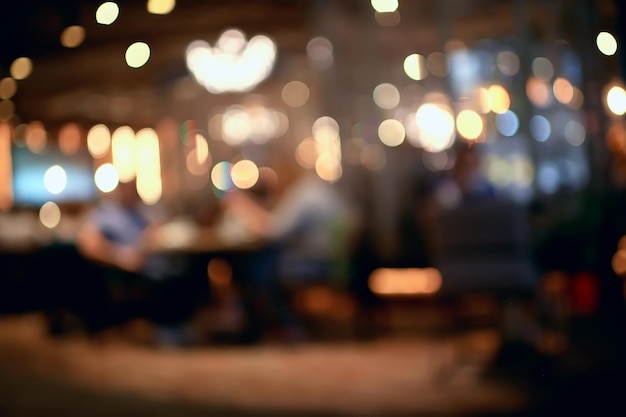 fondo borroso en el interior del restaurante sirviendo y detalles en fondo bokeh borroso, concepto de catering, restaurante moderno
