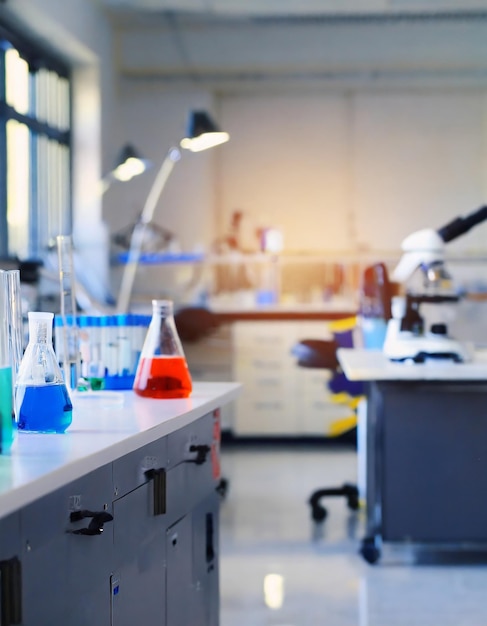 fondo borroso del laboratorio de investigación científica