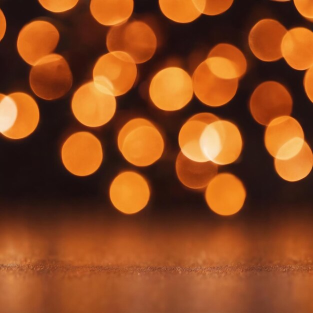 El fondo borroso de las luces de Navidad naranjas