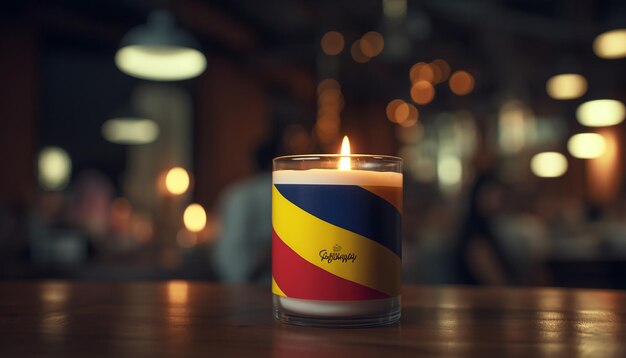 Foto un fondo borroso de una vela de la bandera de la república de colombia