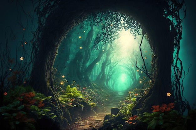 fondo de bosque de fantasía