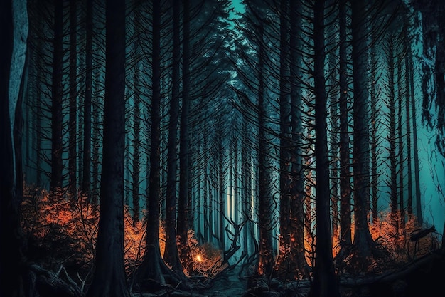 fondo de bosque oscuro