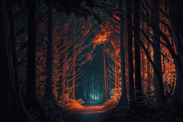 fondo de bosque oscuro
