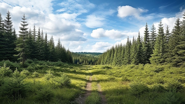 El fondo de un bosque tranquilo