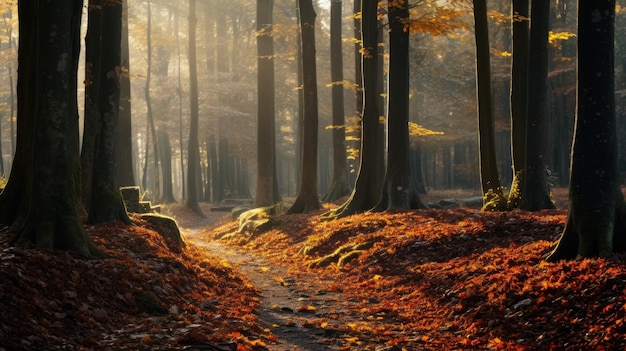 Fondo de bosques de otoño