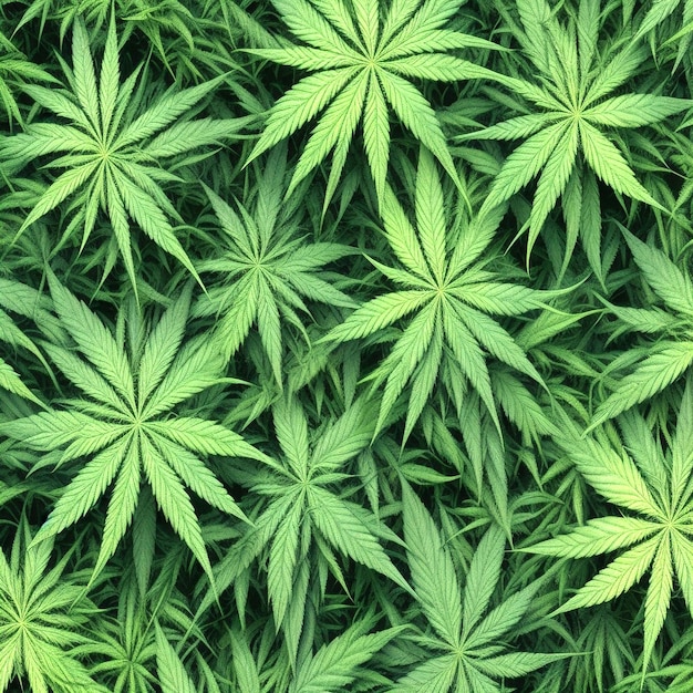 Fondo botánico de las hojas de cannabis