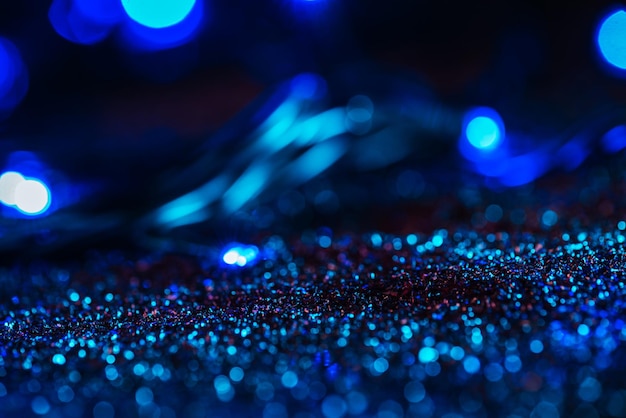 fondo brillante abstracto con brillo azul y bokeh