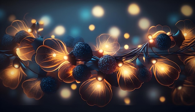 Fondo brillante bokeh festivo de luces doradas