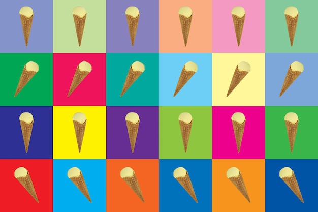 Fondo brillante y colorido con helado