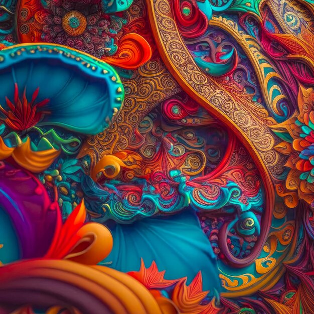 fondo brillante y colorido con un patrón oriental brillante