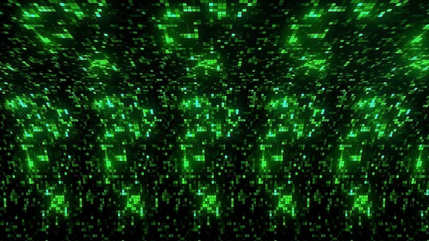 Fondo brillante con curva y cuadrados brillantes movimiento flexión espacial del fondo con neón