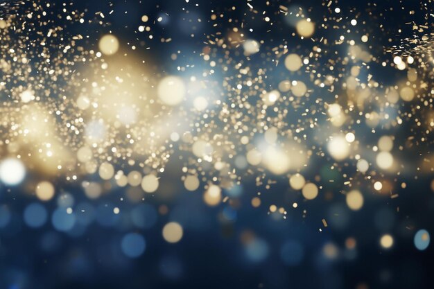 Fondo brillante de Navidad con estrellas y luces bokeh