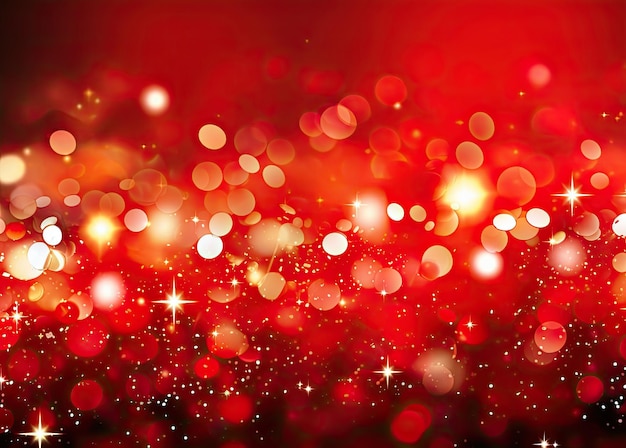 Fondo brillante rojo brillante y elegante con estrellas para Navidad IA generativa