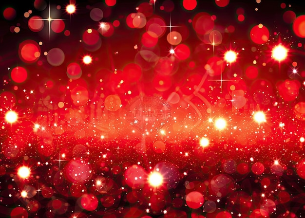 Fondo brillante rojo brillante y elegante con estrellas para Navidad IA generativa