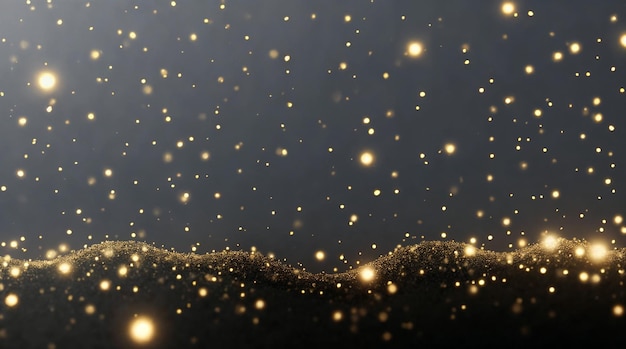 Fondo de brillo abstracto con bokeh dorado y luces