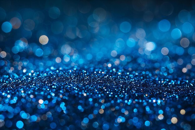 Fondo de brillo azul brillante con efecto Bokeh