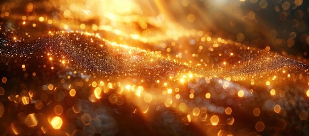 Fondo de brillo dorado con luces Bokeh
