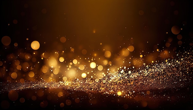 Fondo de brillo dorado oscuro y brillante
