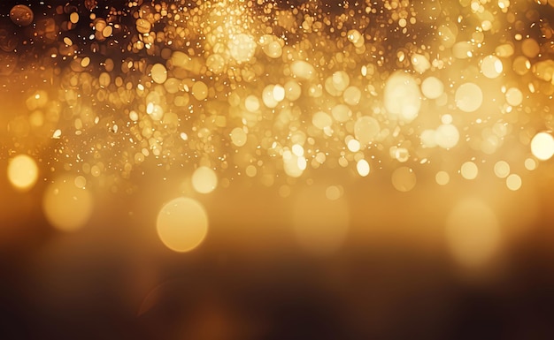 El fondo de brillo dorado reluciente luces borrosas Bokeh la textura de fondo de luz dorado brillante