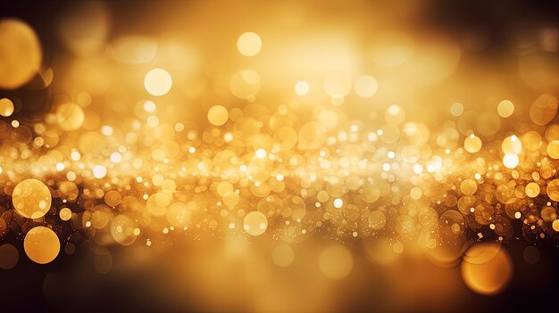 El fondo de brillo dorado reluciente luces borrosas Bokeh la textura de fondo de luz dorado brillante