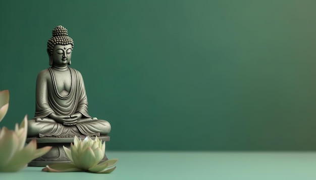 fondo de budismo con buda y loto