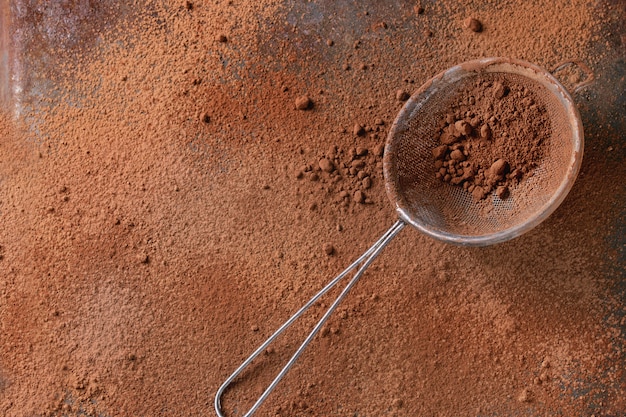 Fondo de cacao en polvo