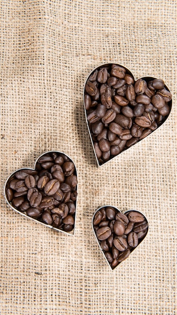 Fondo de café con corazones