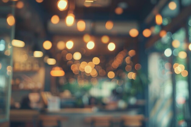 Fondo de cafetería vintage con efecto bokeh borroso