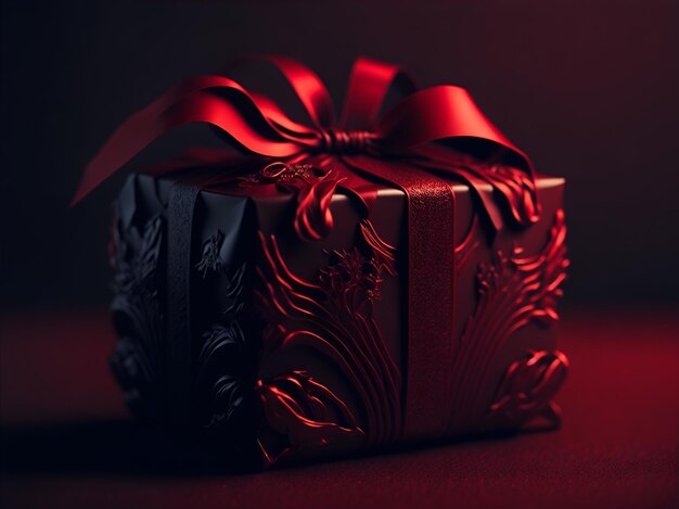 Un fondo de caja de regalo rojo de lujo