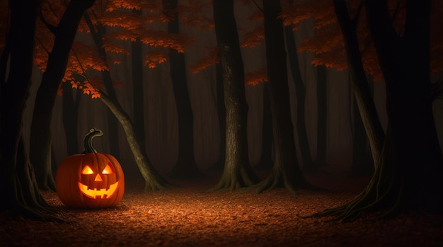 Fondo de calabaza de Halloween Fiesta de dulces de Halloween Halloween espeluznante Halloween en el bosque oscuro