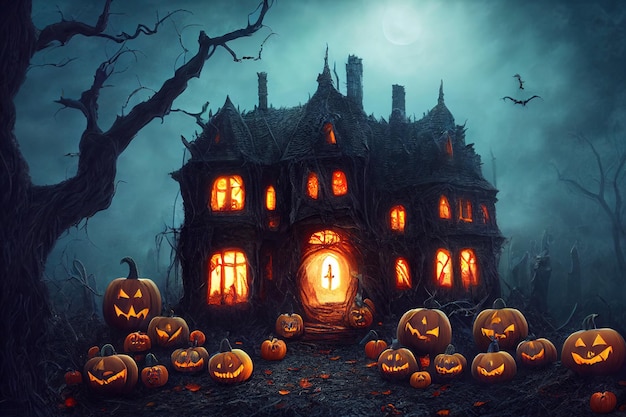 Fondo con calabazas de Halloween