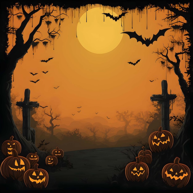 Fondo con calabazas de Halloween