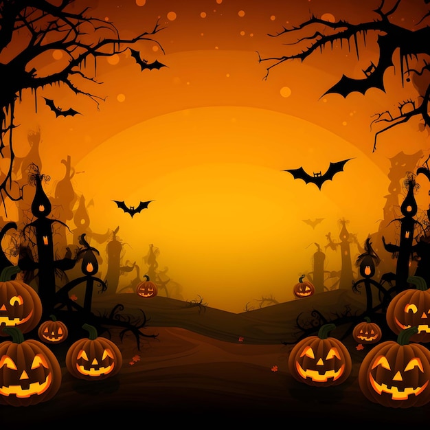 Fondo con calabazas de Halloween