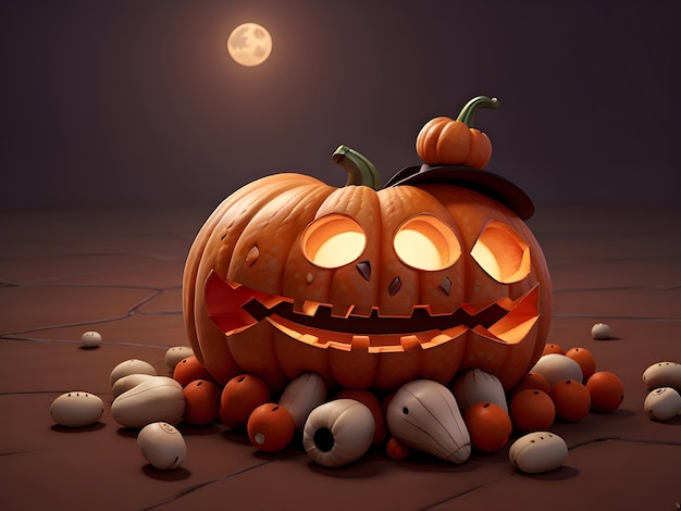 Fondo con calabazas de Halloween