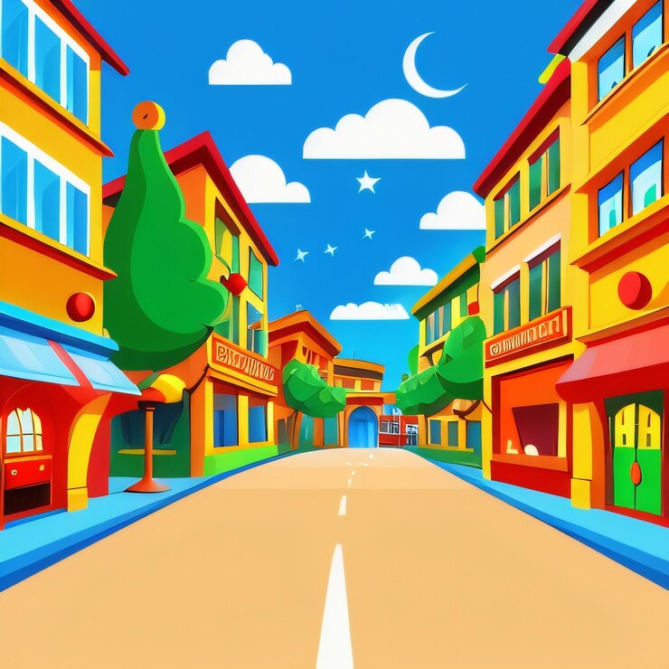 fondo de la calle de la ciudad adecuado para la animación