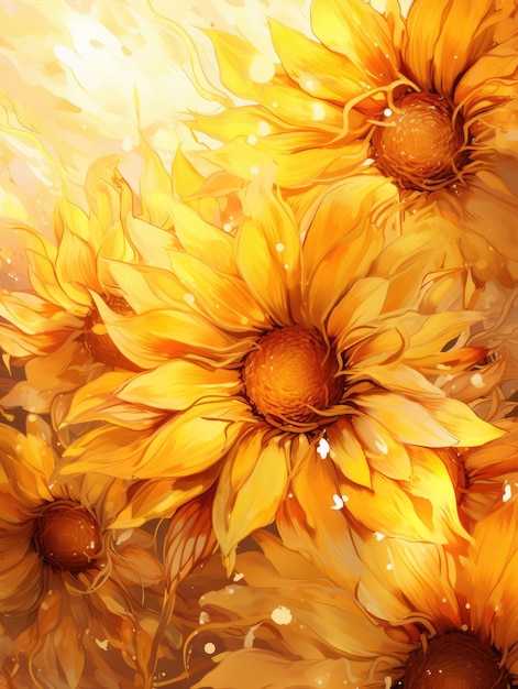 fondo de campo de girasol radiante