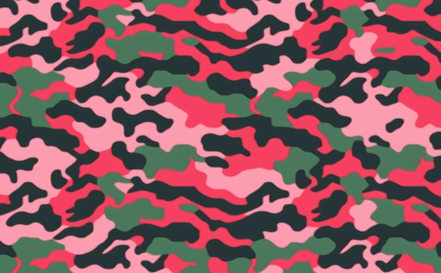 Un fondo de camuflaje rosa con un patrón de camuflaje verde y rosa.