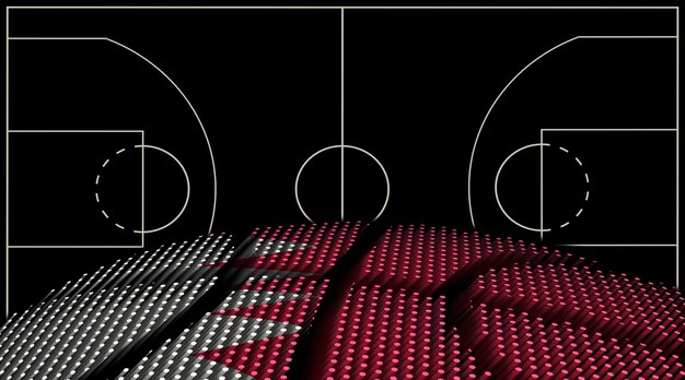 Fondo de la cancha de baloncesto de Bahrein Pelota de baloncesto