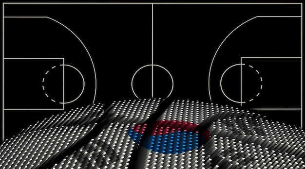 Fondo de la cancha de baloncesto de Corea del sur Pelota de baloncesto