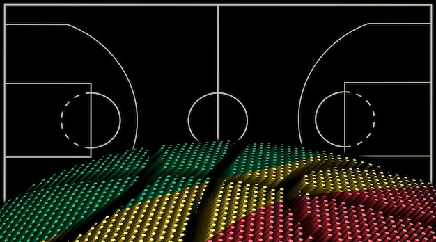 Fondo de la cancha de baloncesto de la República del Congo Basketball Bal