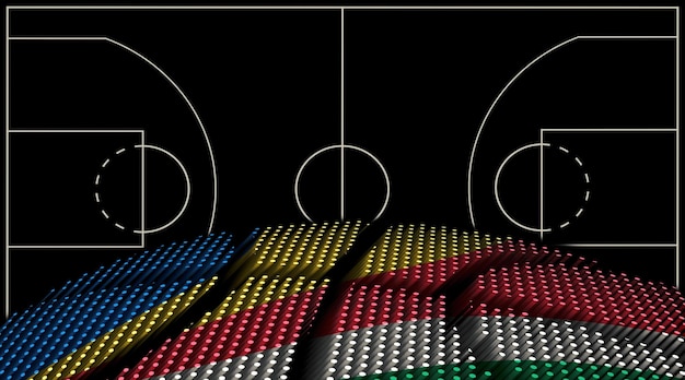 Fondo de la cancha de baloncesto de Seychelles Pelota de baloncesto